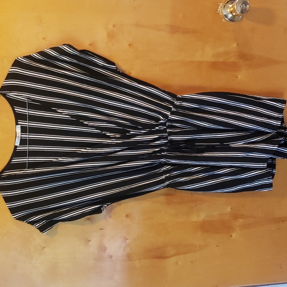 Heart & Hips Black Striped Romper